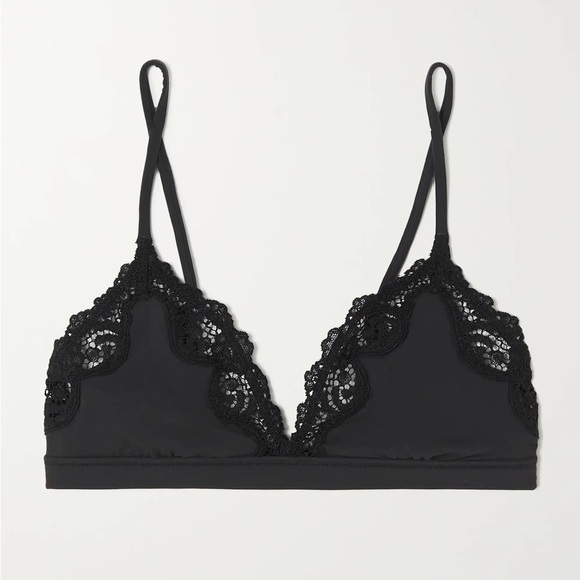 SKIMS fits everybody lace bralette bra onyx vneck triangle adjustable straps L - Picture 1 of 8